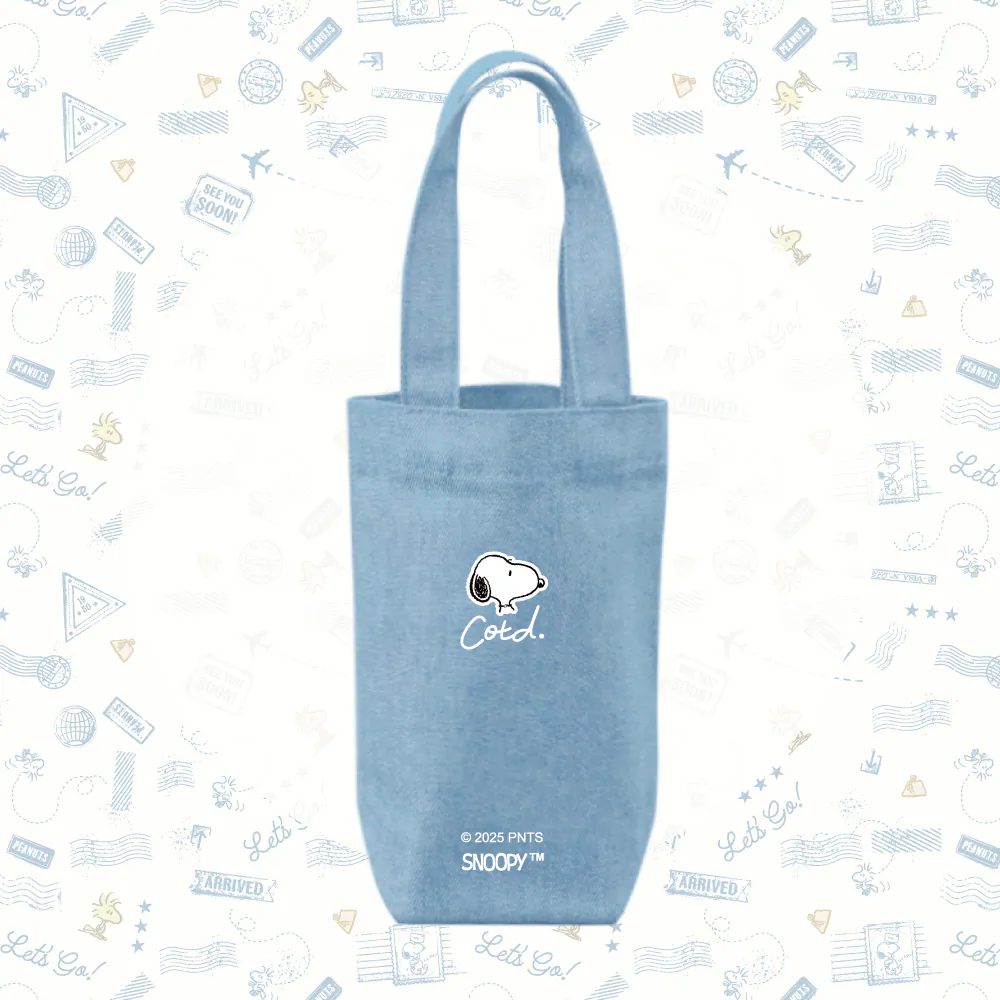 SNOOPY牛仔飲料提袋(淺藍色)