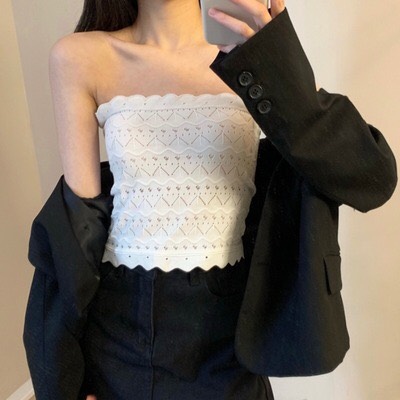 純色裹胸女無肩帶防走光美背抹胸內衣外穿露肩內搭打底背心上衣潮