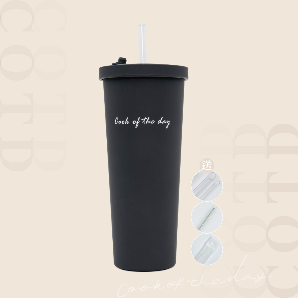 COTD 陶瓷吸管杯800ML【質感霧黑】 COTD 陶瓷吸管杯800ML【質感霧黑】