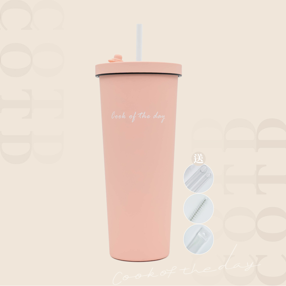COTD 陶瓷吸管杯800ML【草莓牛奶】 COTD 陶瓷吸管杯800ML【草莓牛奶】