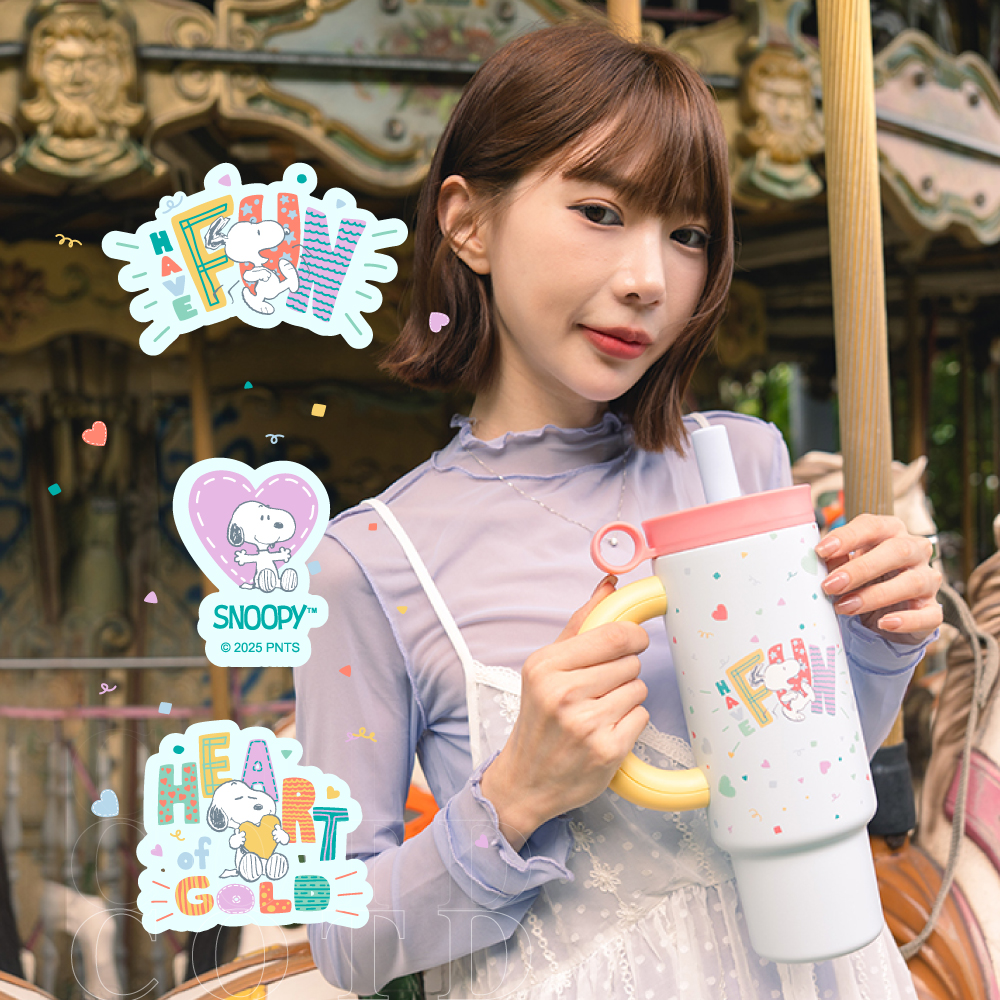 SNOOPY 聯名 陶瓷保溫把手杯【藍色】