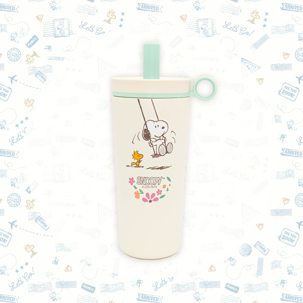 SNOOPY 聯名 陶瓷保溫珍珠杯800ML【白色】