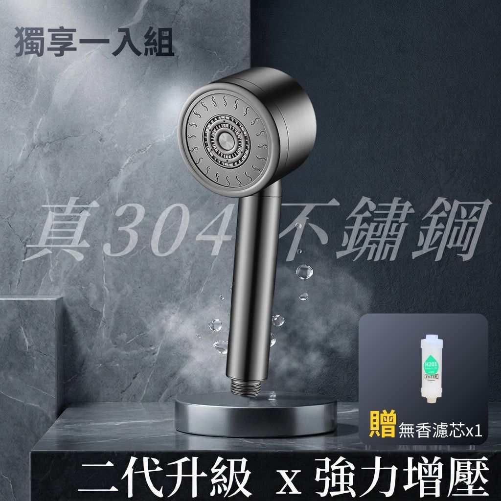 RIMO 水武士Ultra 304不鏽鋼增壓蓮蓬頭(金鎗灰獨享一入組) RIMO 水武士Ultra 304不鏽鋼增壓蓮蓬頭(金鎗灰獨享一入組)