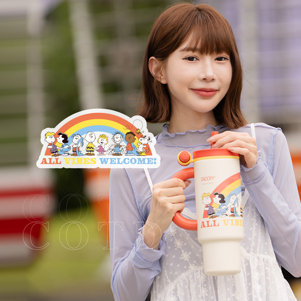 SNOOPY 聯名 陶瓷保溫把手杯【米白色】