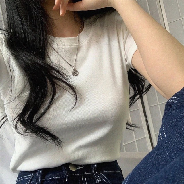網紅緊身白色内搭短袖T恤女夏ins超火修身打底衫bm上衣