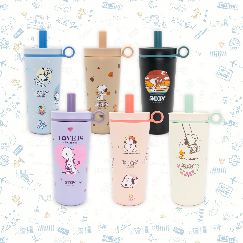 SNOOPY 聯名 陶瓷保溫珍珠杯800ML【三入組】
