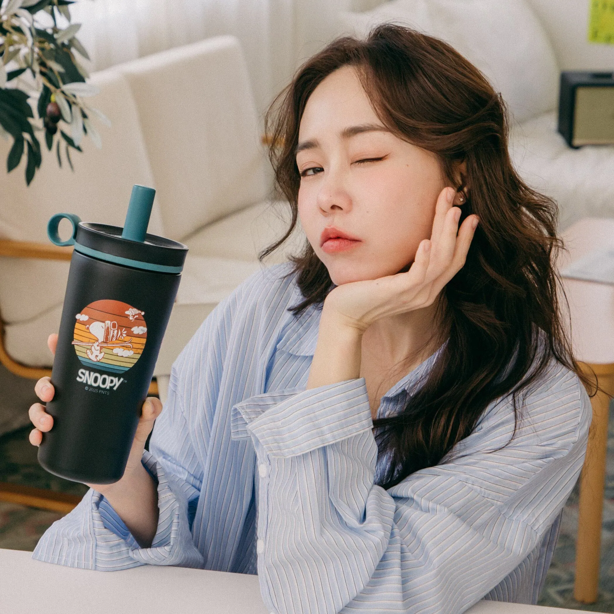 SNOOPY 聯名 陶瓷保溫珍珠杯800ML【黑色】