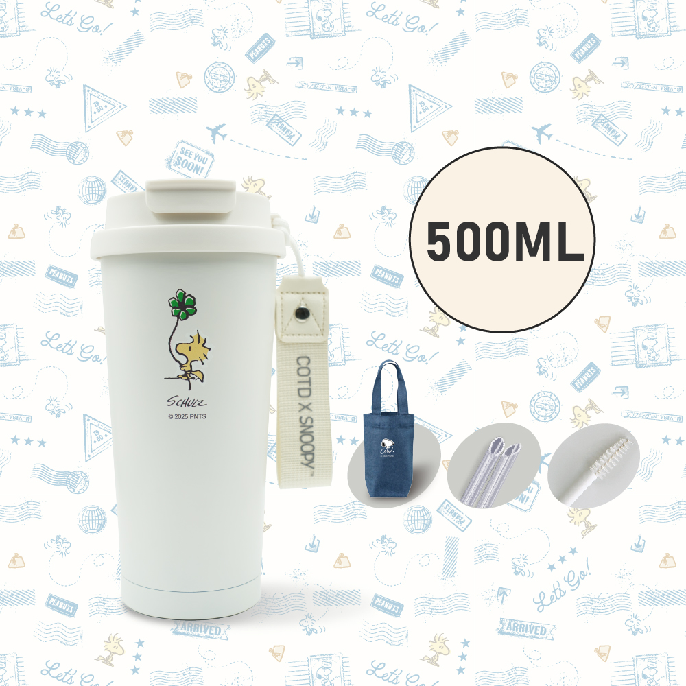 SNOOPY聯名陶瓷保溫杯500ML【白色】 SNOOPY聯名陶瓷保溫杯500ML【白色】