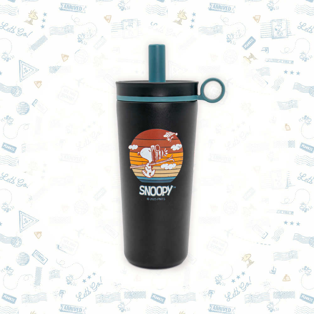 SNOOPY 聯名 陶瓷保溫珍珠杯800ML【黑色】