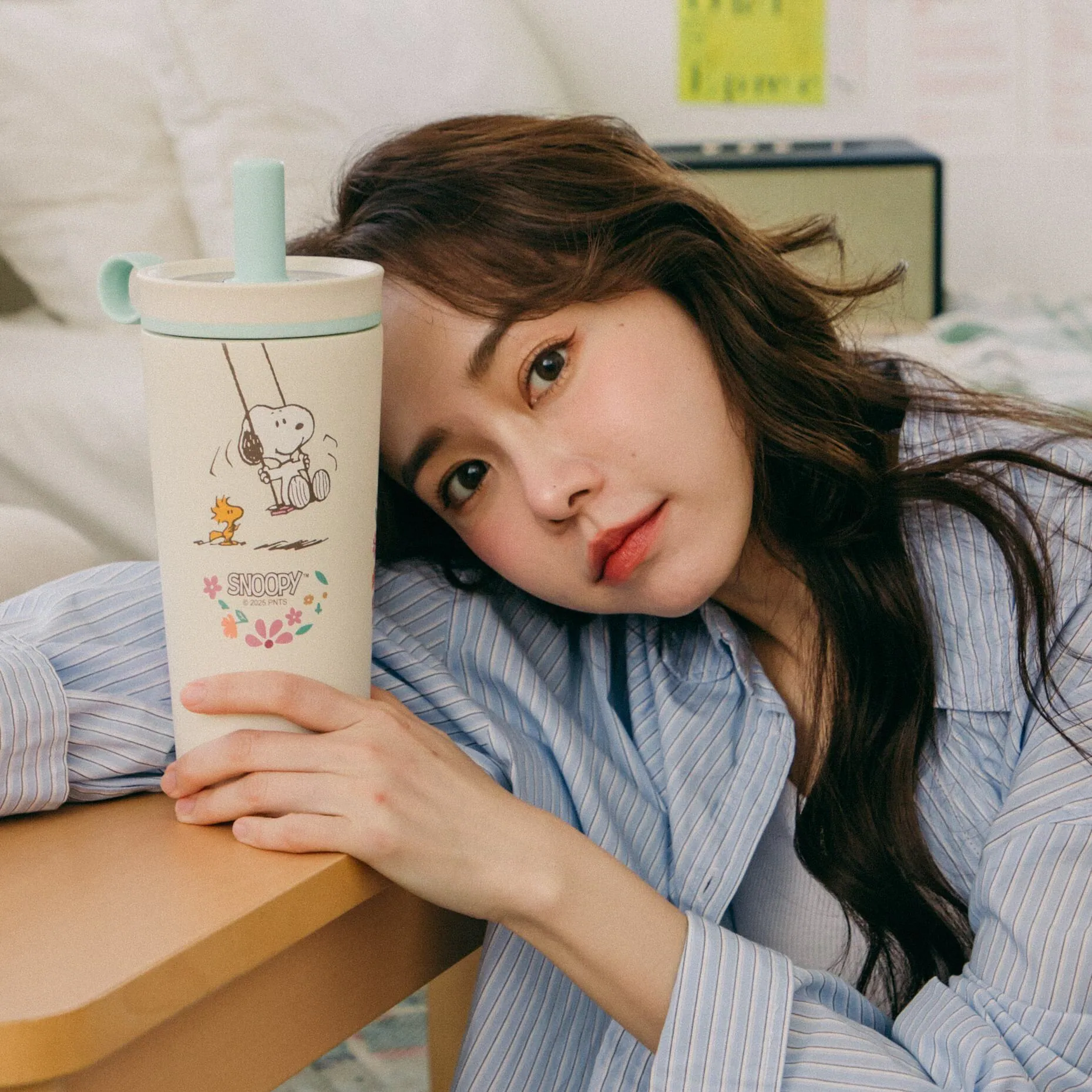 SNOOPY 聯名 陶瓷保溫珍珠杯800ML【白色】