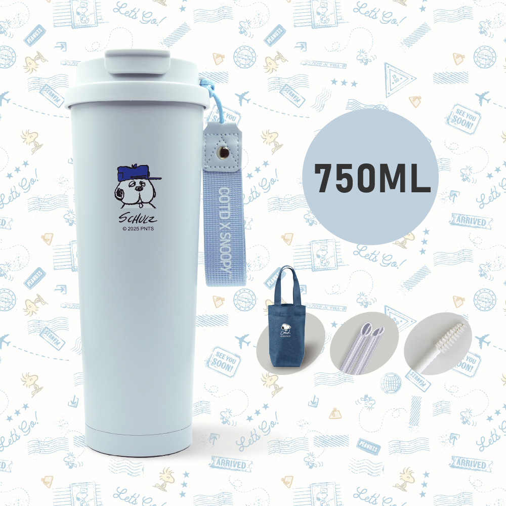 SNOOPY聯名陶瓷保溫杯750ML【藍色】 SNOOPY聯名陶瓷保溫杯750ML【藍色】