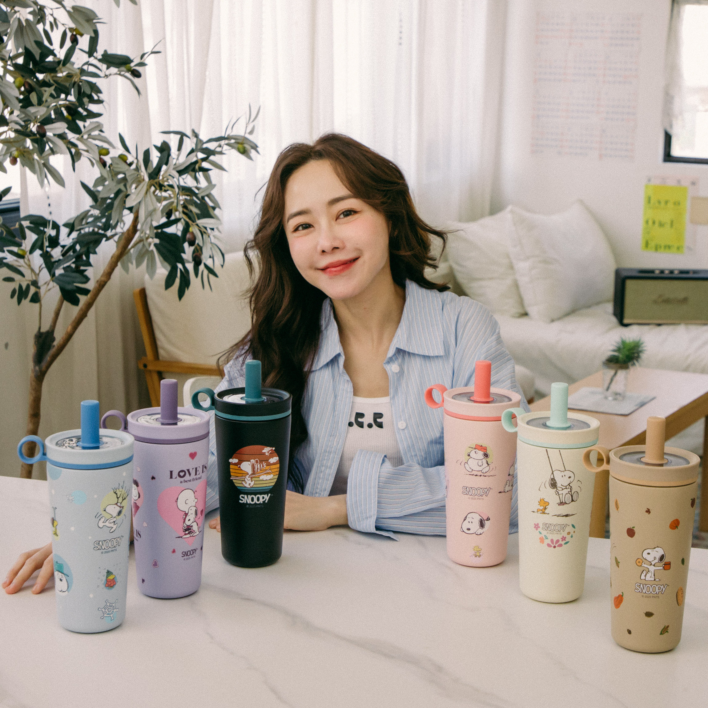 SNOOPY 聯名 陶瓷保溫珍珠杯800ML【三入組】