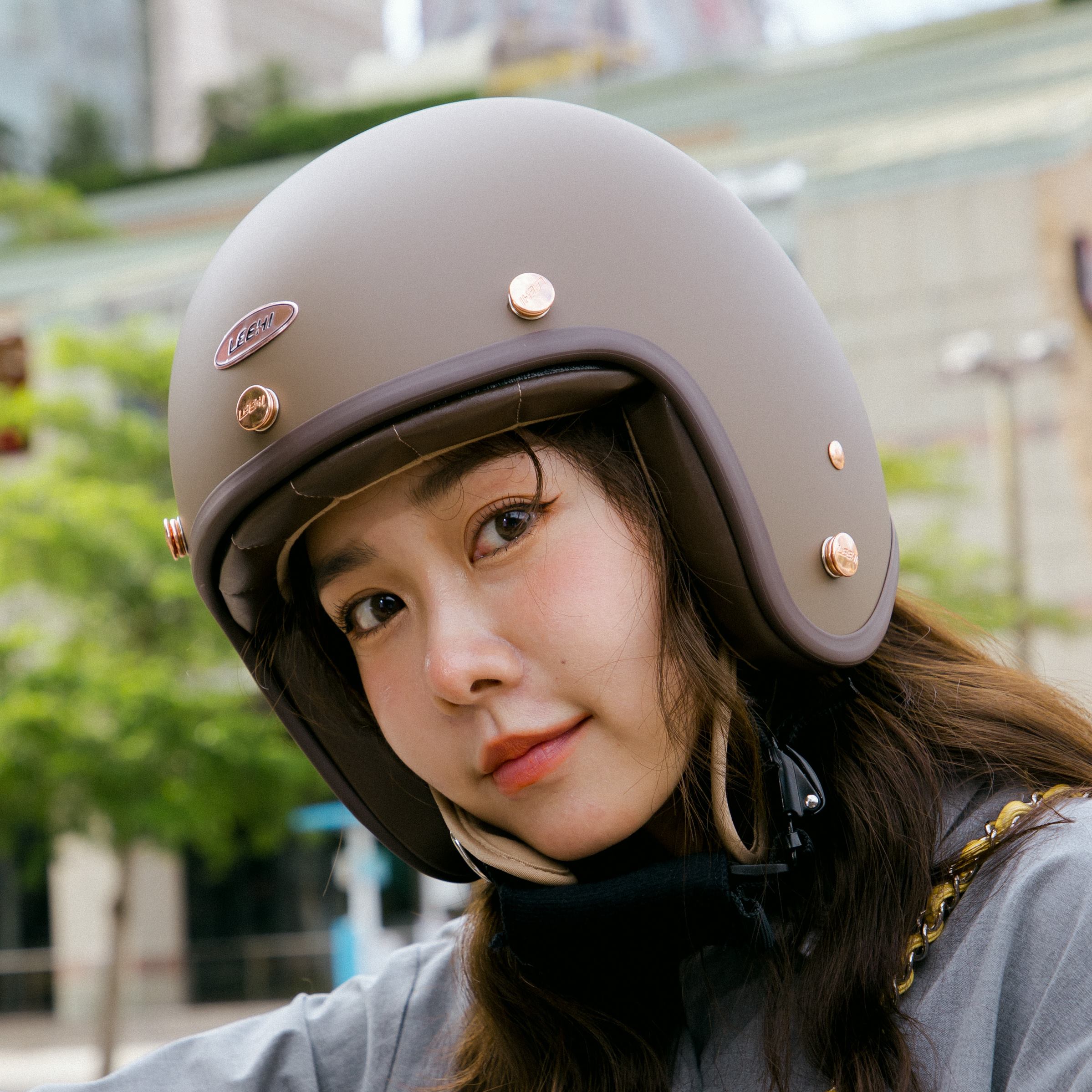 LEEHI復古質感安全帽【苦甜可可】