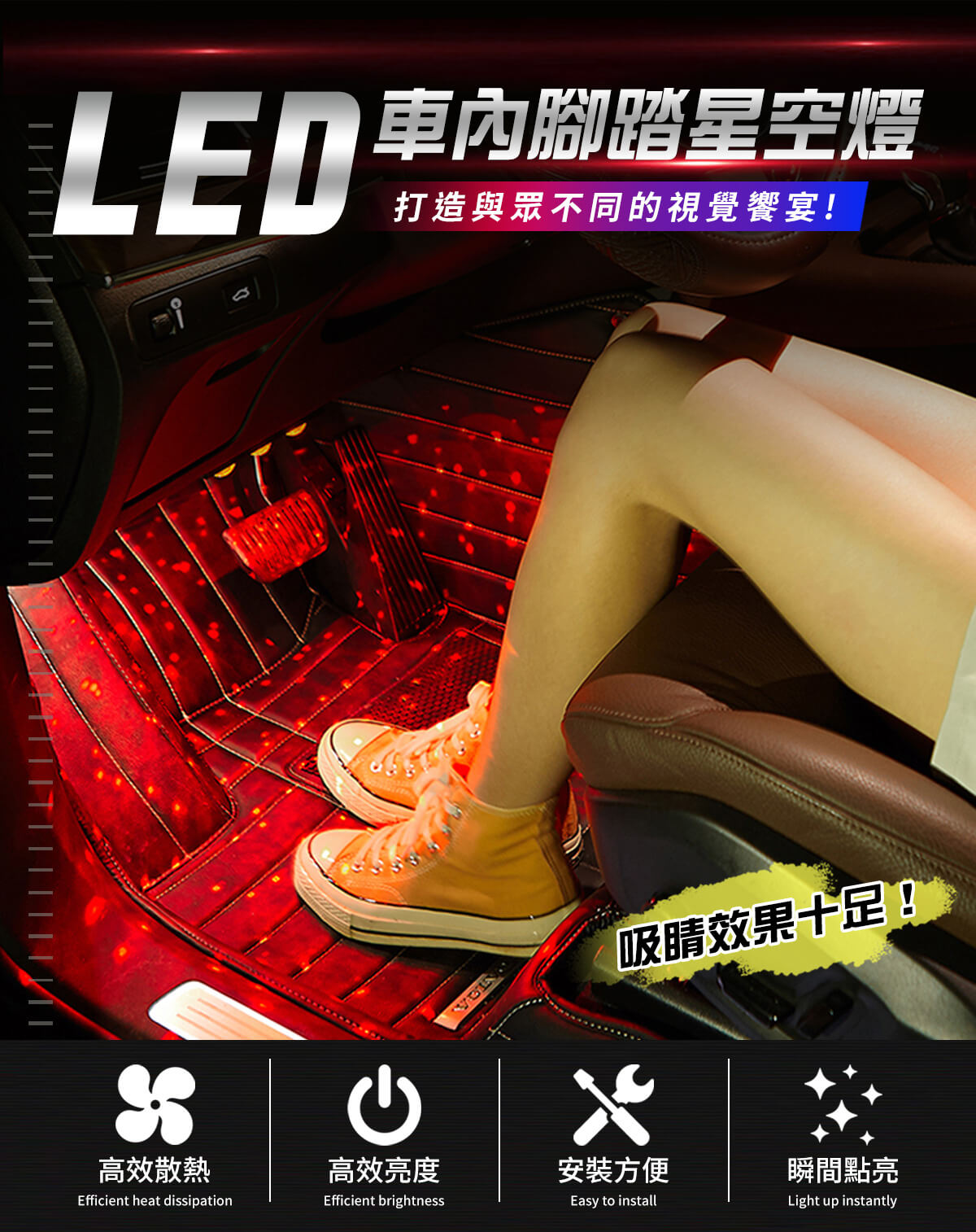 LED車用腳踏星空燈