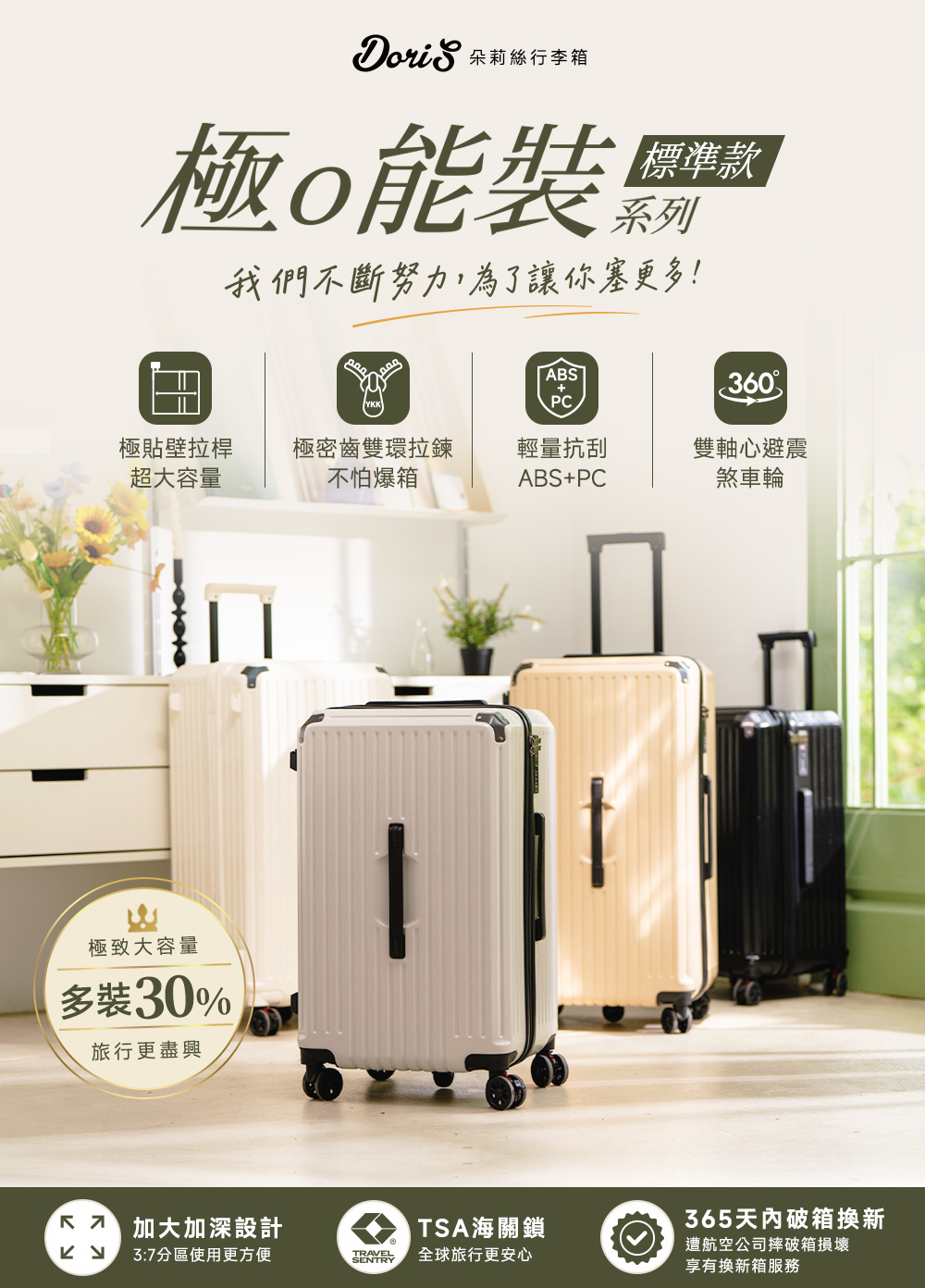 極o能裝行李箱