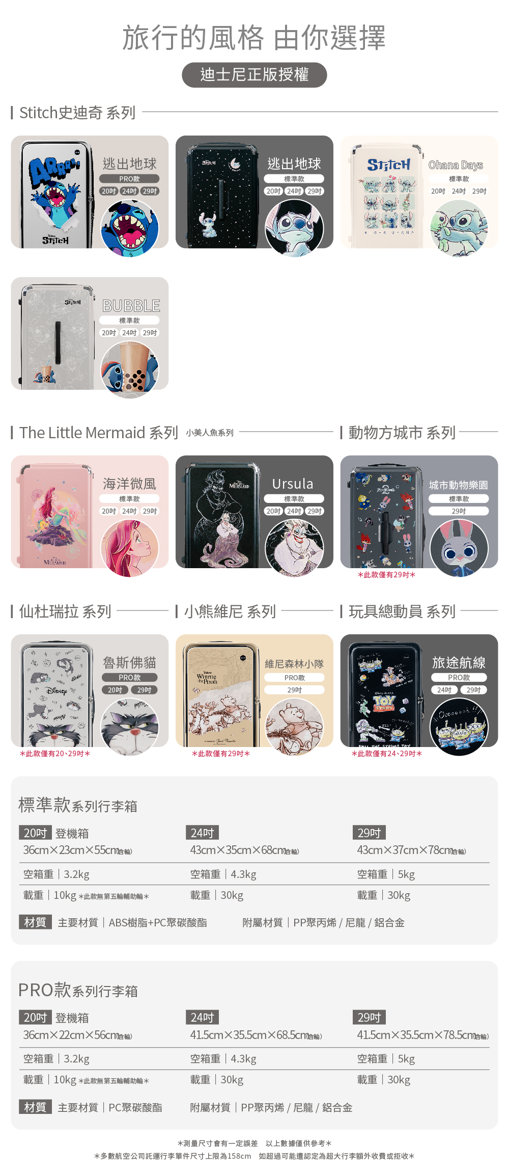 迪士尼系列-極o能裝行李箱