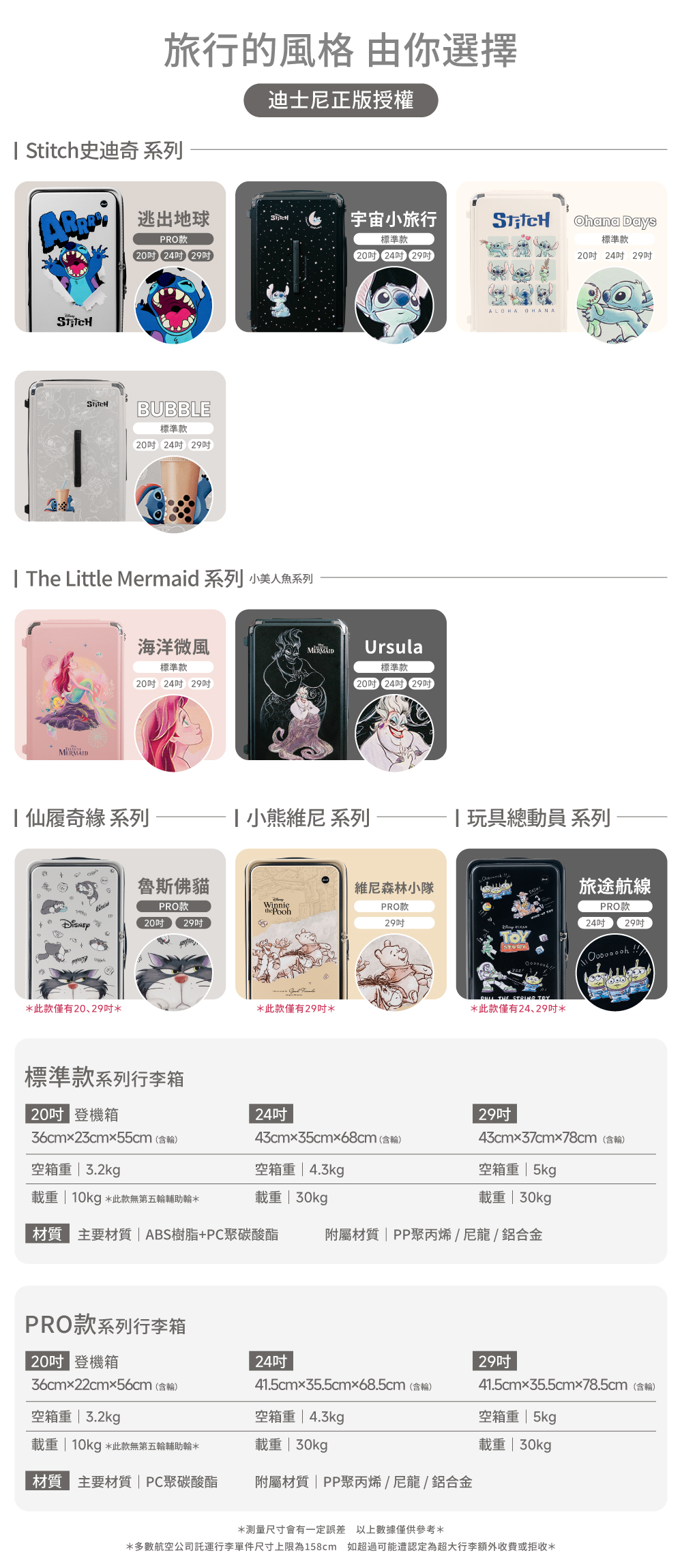 迪士尼系列-極o能裝行李箱