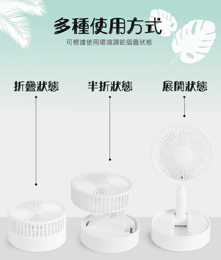 【USB隨身摺疊電扇】