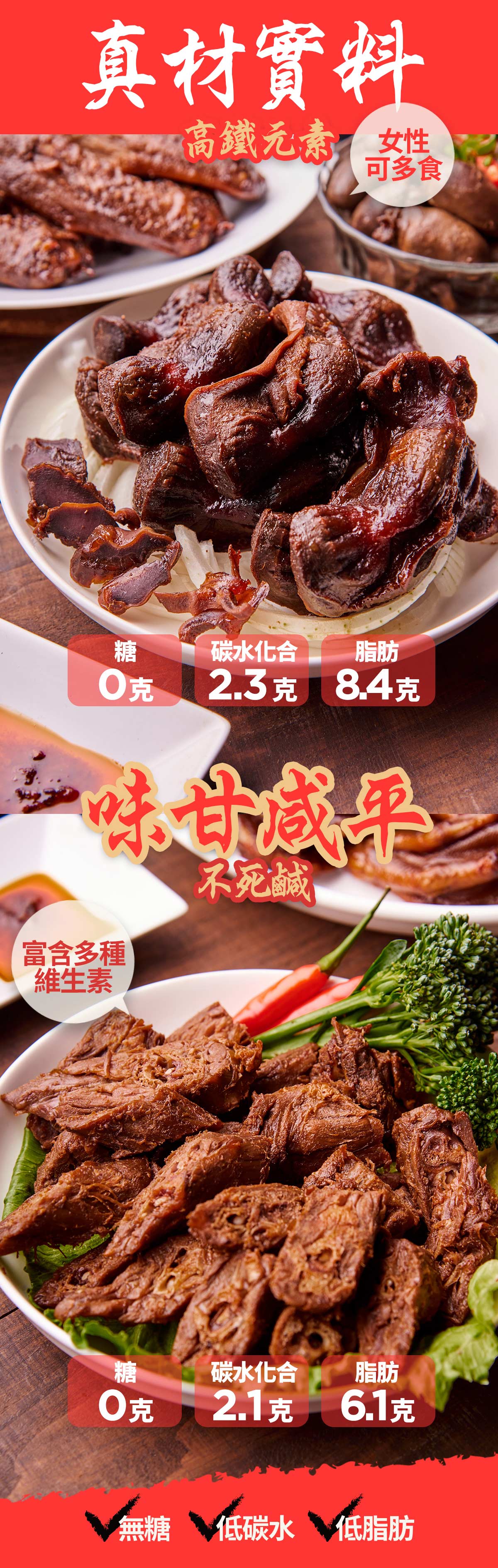 【踏輕】無糖低碳水櫻桃鴨滷味