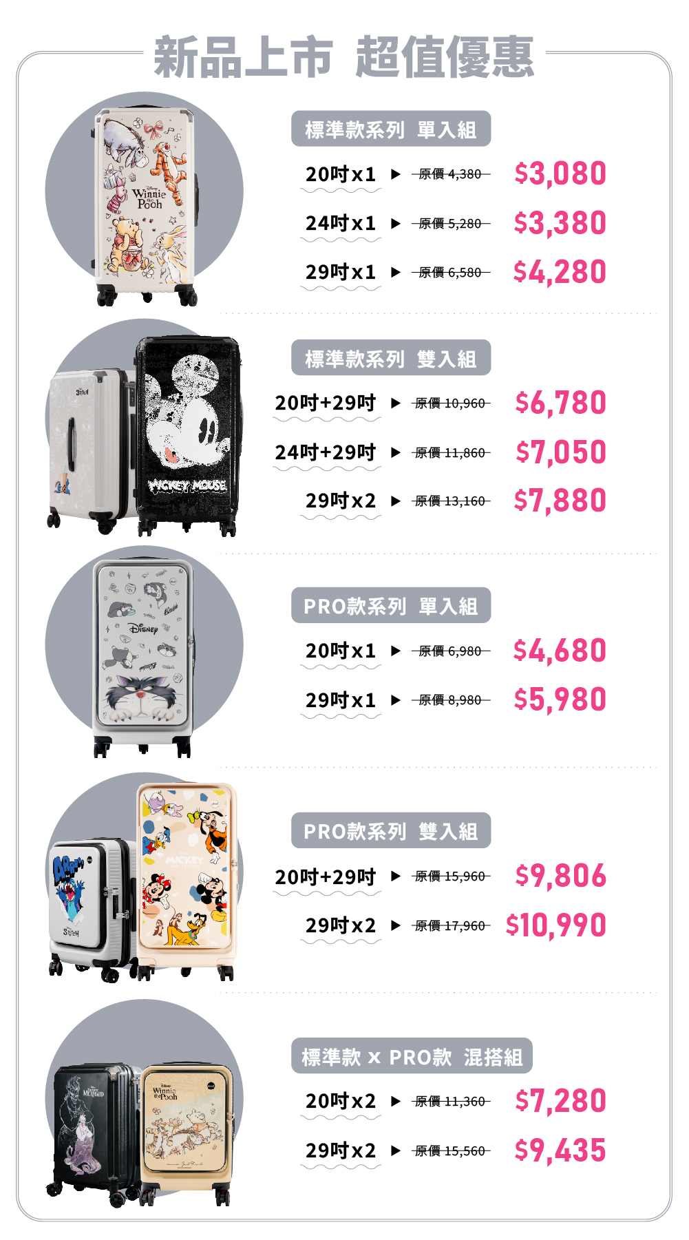 迪士尼系列-極o能裝行李箱