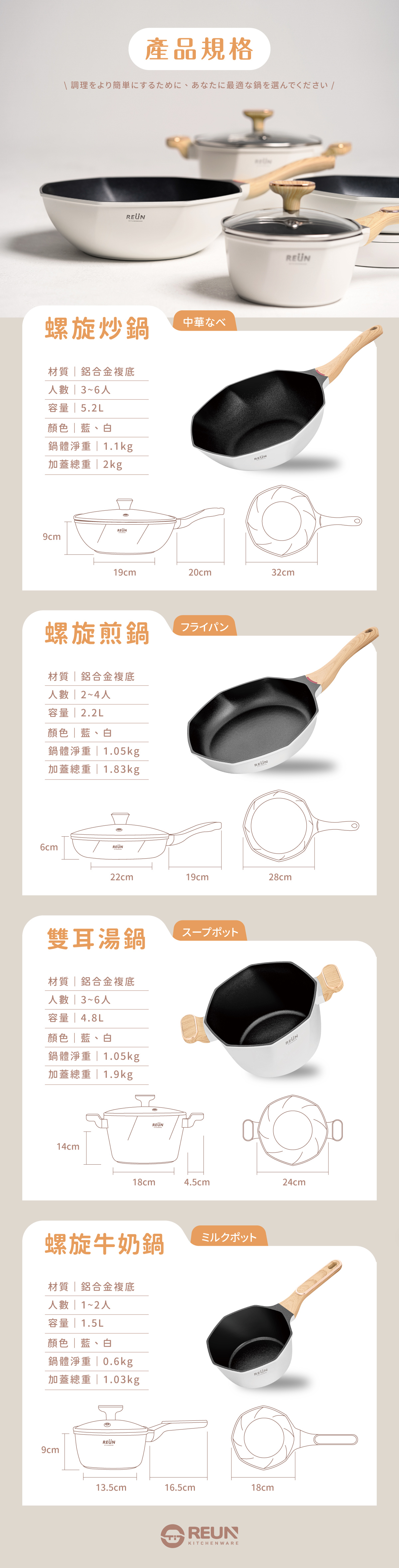 REÜN螺旋炒鍋 REÜN螺旋炒鍋